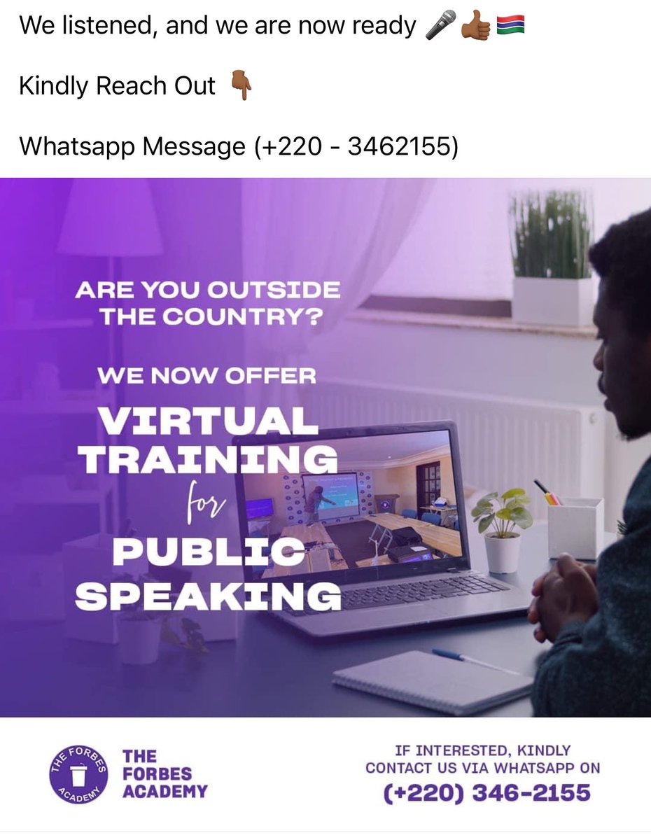 We listened, and we are now ready 🎤👍🏾🇬🇲

Kindly Reach Out 👇🏾

Whatsapp Message (+220 - 3462155)