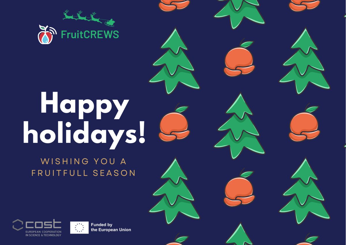 🎄The @FruitCREWS team warmly thanks to our expanding community for the continuous support throughout the year. 🎁

🎉Wishing you joyful holidays! 🎅

 #irrigation #orchard #agriculture