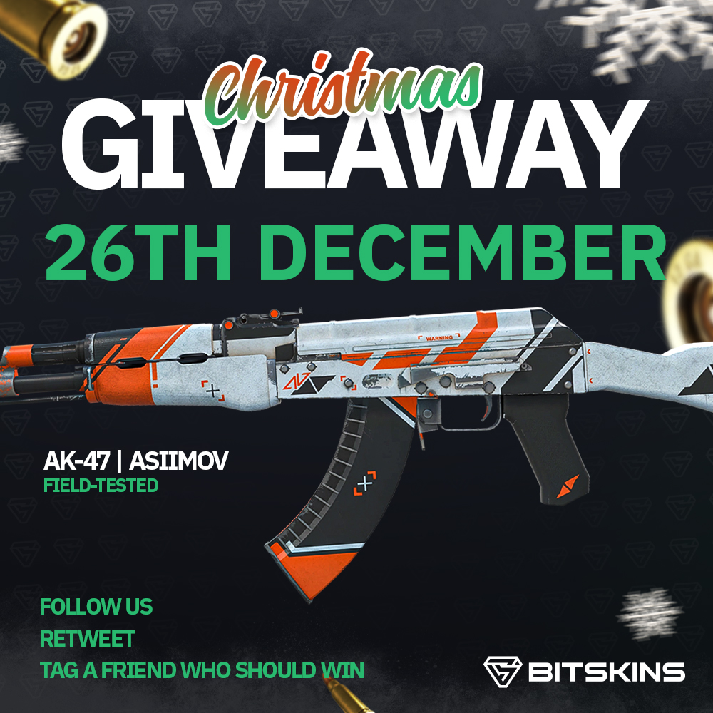 Our third December giveaway is here! 🎄 The steps are simple. - Follow @BitSkinsCom - Retweet - Tag a friend who should win End: 26th December, 23:59 CET🎁