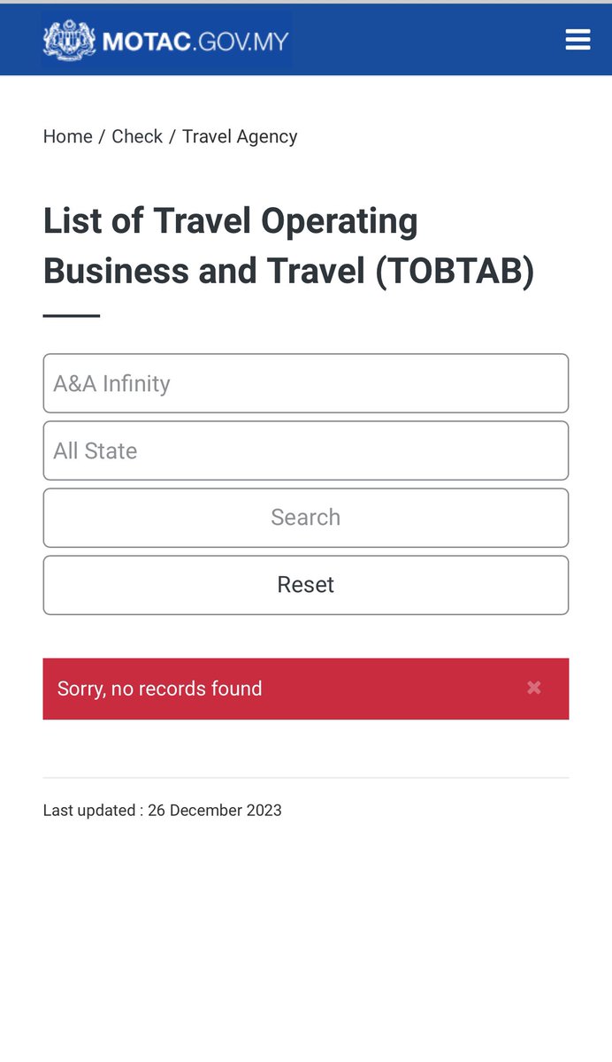 tolong lah sayang duit. penat cari duit lepas tu kena scam. sebenarnya, kat Malaysia, agensi perlancongan kena daftar dengan MOTAC. kalau tak masuk dalam list MOTAC, janganlah kau bayar duit. tengok aku search, contoh ada dan tak ada. terang dah redflag. motac.gov.my/en/check/tobtab
