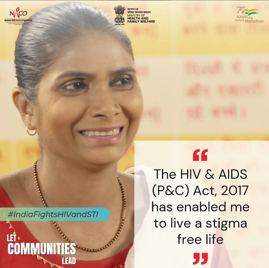 'Embracing a stigma-free life is key to creating positive change.  Join the movement as #IndiaFightsHIVandSTI. Let's empower communities, raise awareness. Together, we make a difference! #WAD2023 #HIVAwareness #EndTheStigma'