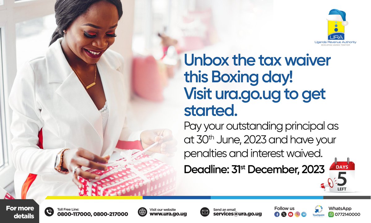 What are you unboxing this boxing day ? If you are a business person with the dream of redeeming your business from penalties and interest, here is a perfect gift for you. #URATaxWaiver #FfeBanno #URATickTock