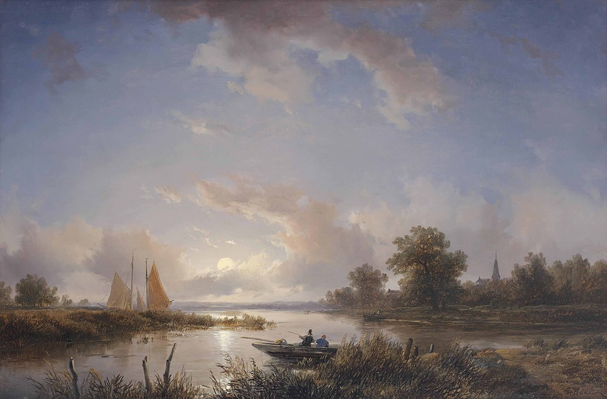 レミギウス・ハーネン《黄昏のボート》1853年、個人蔵