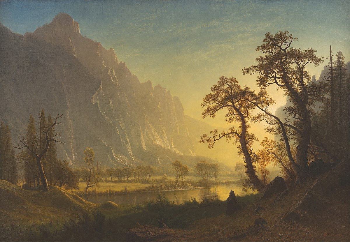 アルバート・ビアシュタット《ヨセミテ渓谷の日の出》1870年頃、エイモン・カーター・アメリカ美術館