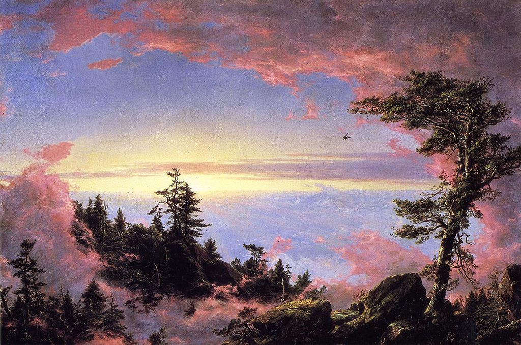 フレデリック・チャーチ《雲の上での日の出》1849年、タスカルーサ美術館