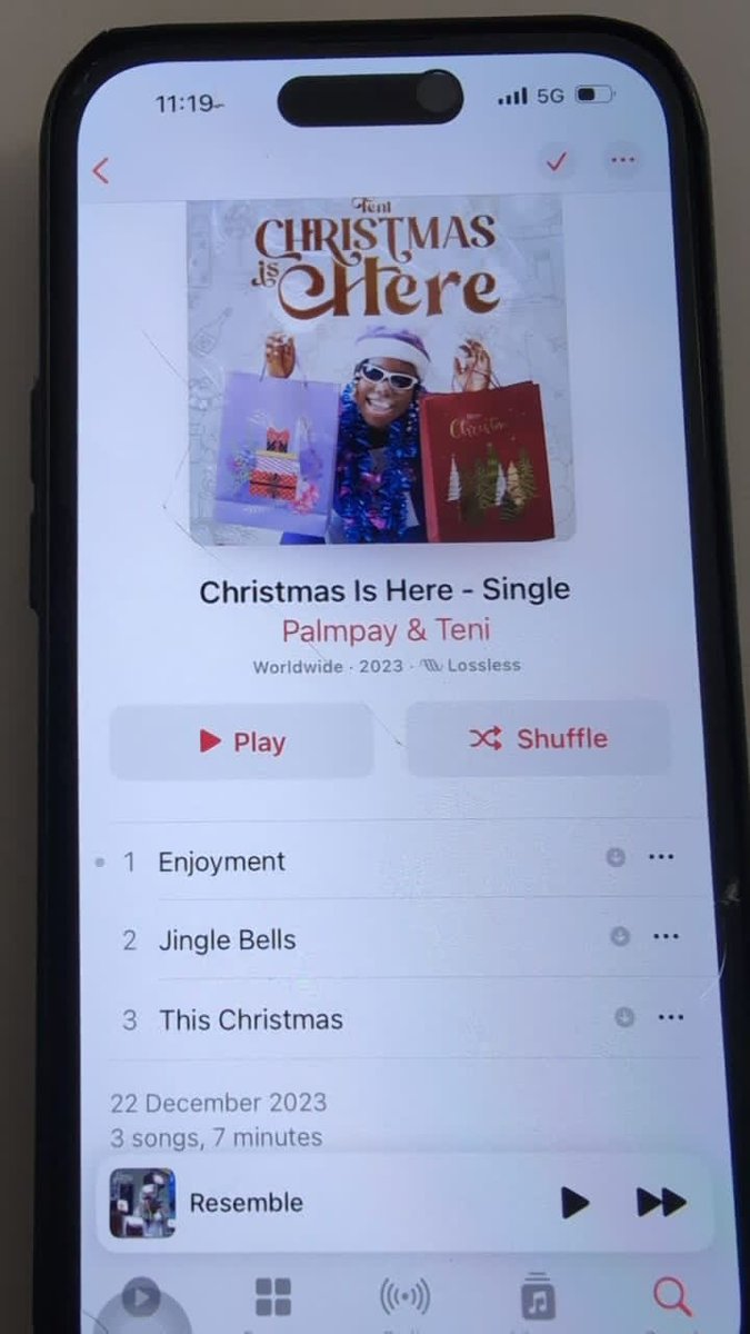 New Christmas album released by Teni and she made use of the Palmpay Santa outfit as the album cover. Go stream it africori.to/christmasishere 🔥🔥🔥 #PalmPayxTeni 💜