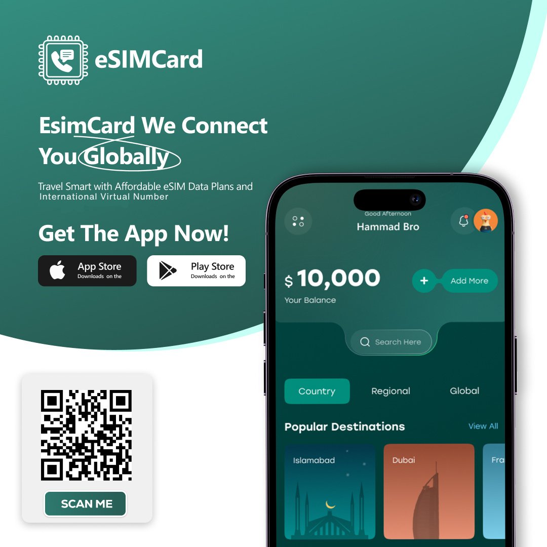 Experience the future of connectivity at your fingertips! 🚀✨ 
Download the app now and unlock a world of seamless communication. 📱🌐 

#DownloadNow #esimcard #virtualnumber