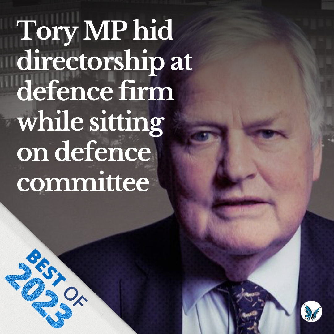 Best of 2023: Tory MP hid directorship at defence firm while sitting on defence committee Read more: opendemocracy.net/en/dark-money-…