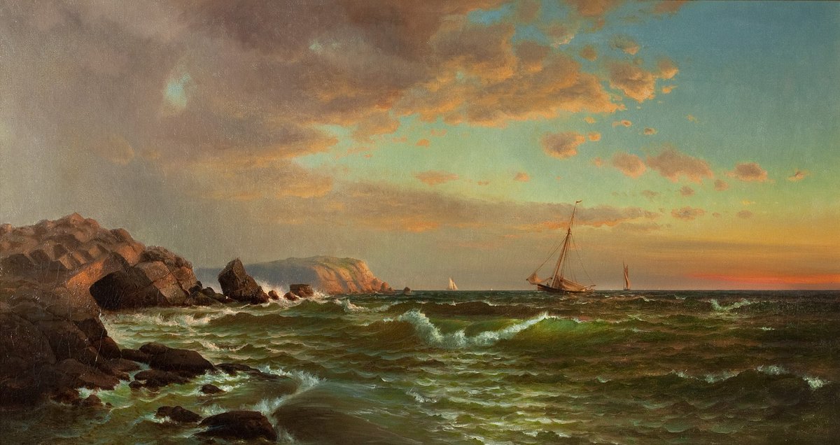 フランシス・シルヴァ《黄昏の船出》1877年、エイヴァリー美術館