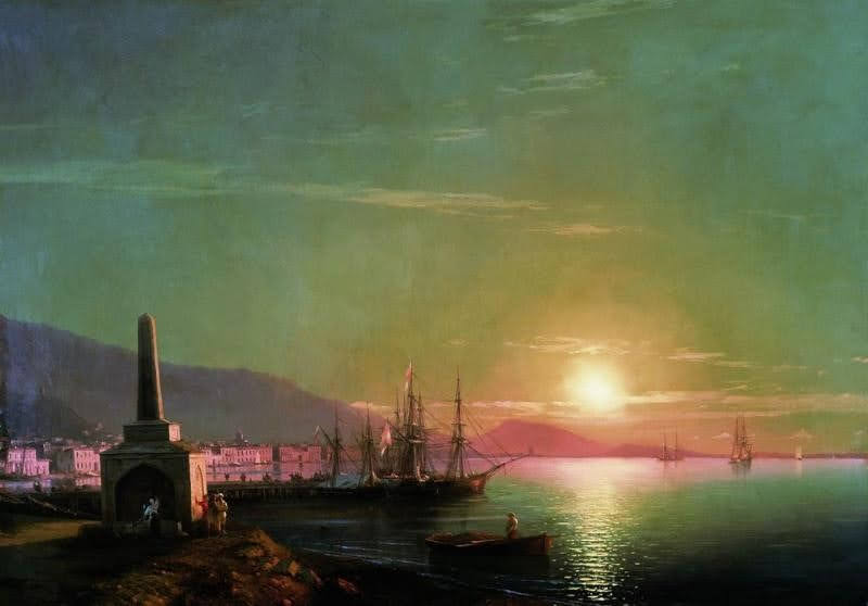 イヴァン・アイヴァゾフスキー《フェオドシアの日没》1852年、アルメニア国立美術館