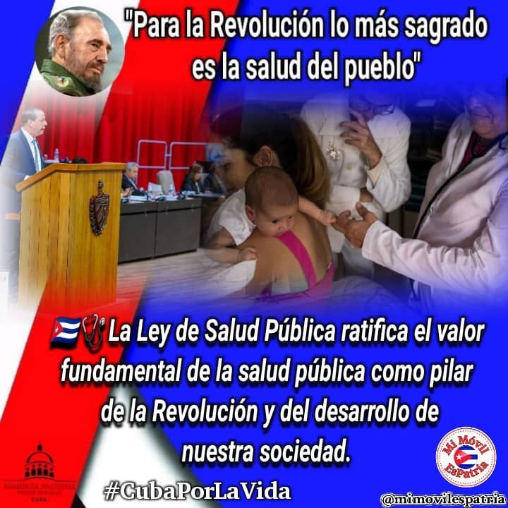 La Ley  de Salud Pública tiene una orientación profiláctica, teniendo acciones intersectoriales e integradas de promoción y prevención de enfermedades, así como servicios de atención, protección y recuperación de la salud de las personas.
#EstaEsLaRevolución
#CubaPorLaSalud
