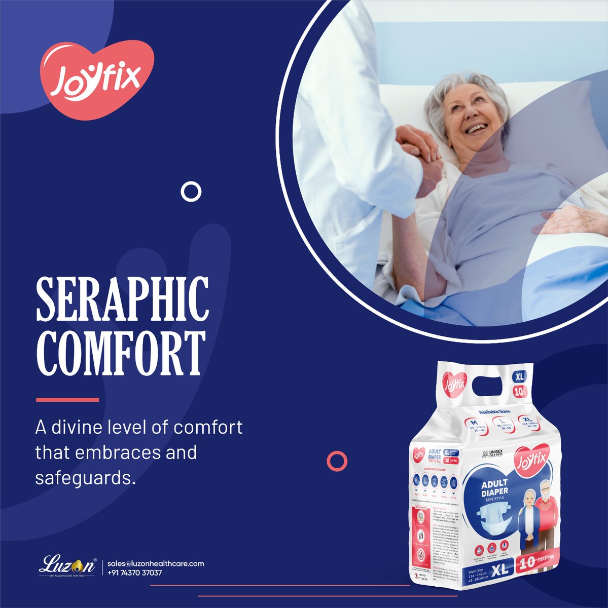 A divine level of comfort that embraces and safeguards.
.
Sales Enquiry: sales@luzonhealthcare.com
Contact No: +91 74370 37037
.
#adultdiapers #incontinenceproducts #adultpants #diaperbriefs #seniorcare #elderlycare #incontinenceissues #bladderleakage #diaperlover