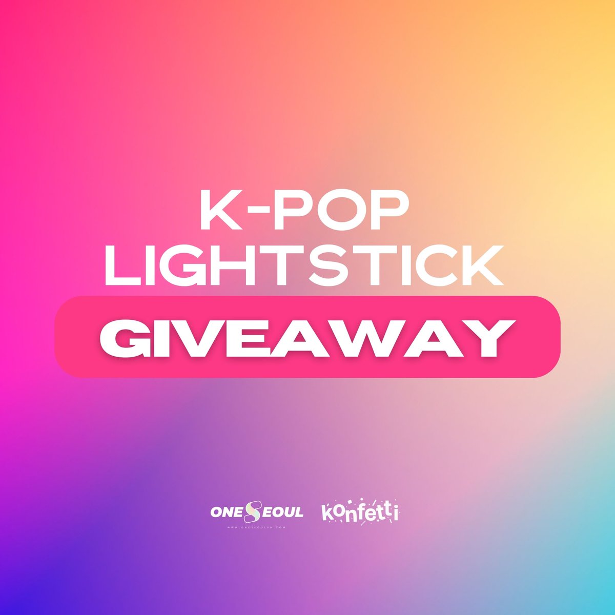 OneSeoulPH's tweet image. ✨K-POP LIGHTSTICK GIVEAWAY!✨
JOIN NOW:
1. Follow @OneSeoulPH
2. Follow @KonfettiPh
3. Reply with your favorite K-Pop song/s released in 2023
4. More replies = More chances
5. Philippines only
Choosing a winner at 10K followers!
#OneSeoulGiveaway2023