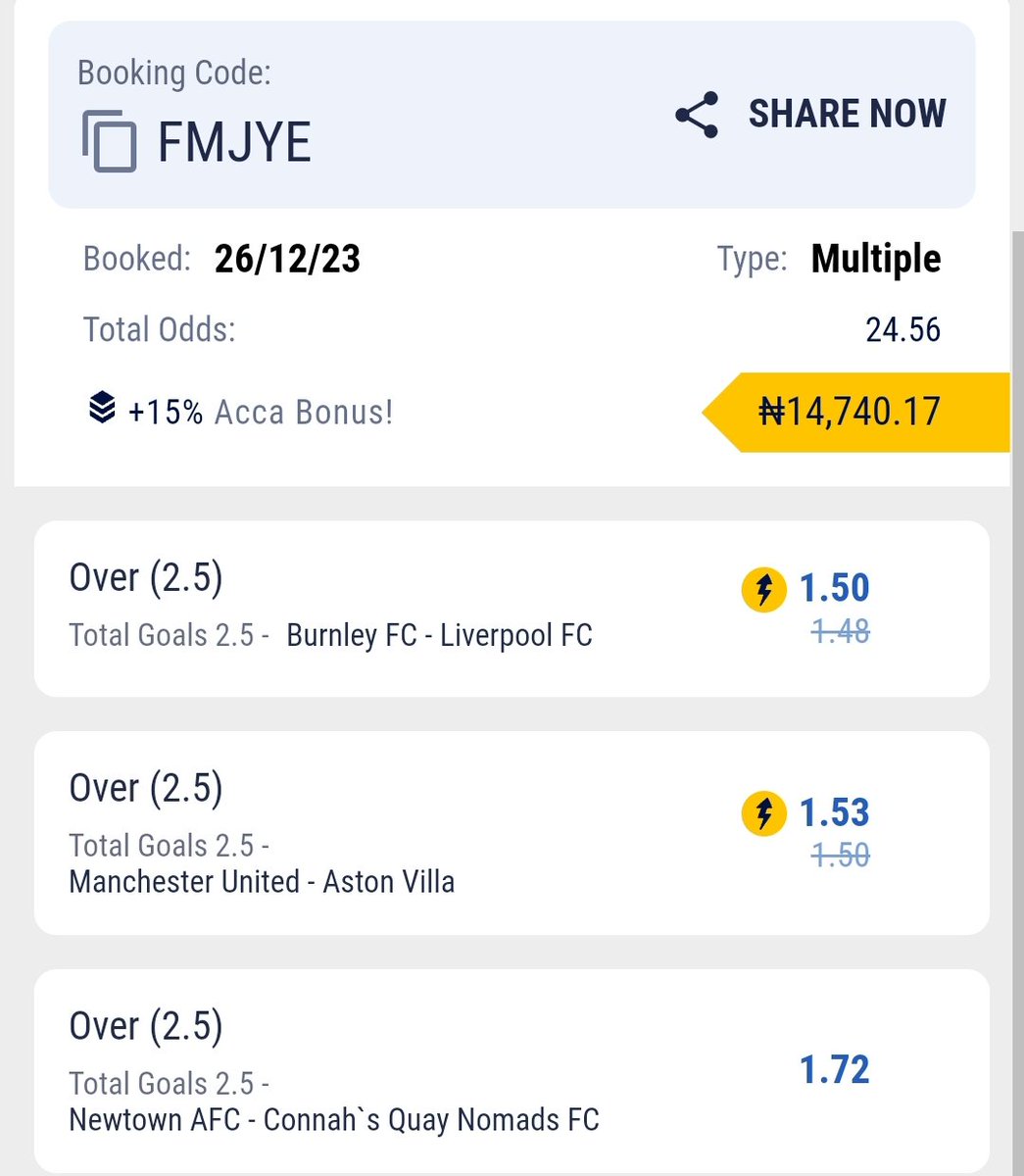 24 Odds Over 2.5 Banger on @BetKingNG Code👉🏾👉🏾FMJYE Don't have an account? Register & Play👉🏾👉🏾bking.me/343