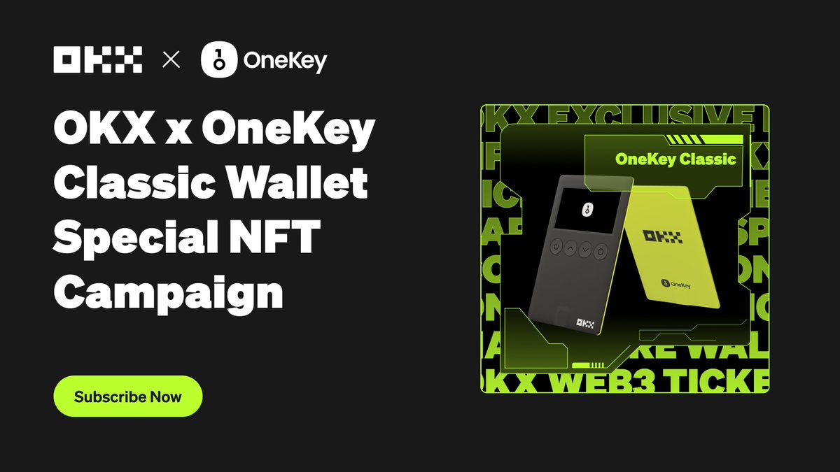 Check out the exclusive #OKX x @OneKeyHQ wallet NFT campaign! Redeem the NFT for a special 10% off on OneKey's product in 2024. Hurry, our co-branded wallet is selling fast at a 30% off discount! 👇 okx.com/web3/marketpla…