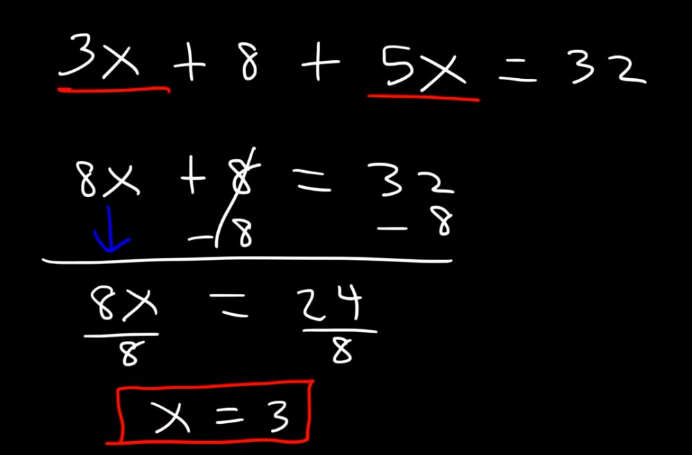 @ParkOcit @AR_AnindyaJKT48 betul, lebih praktis. seperti ini:

5x + 9 = 24
5x = 24 - 9 <- 9 pindah kanan jd minus
5x = 15
x = 3

tp buatku jadi bikin kayak 'hafal rumus'. dan matematika kan bs bbrp cara. kl aku lebih suka cara 'cakaran' seperti ini. lebih ngerti dan fun. hasil sama, cuma beda cara aja. 👌🏽