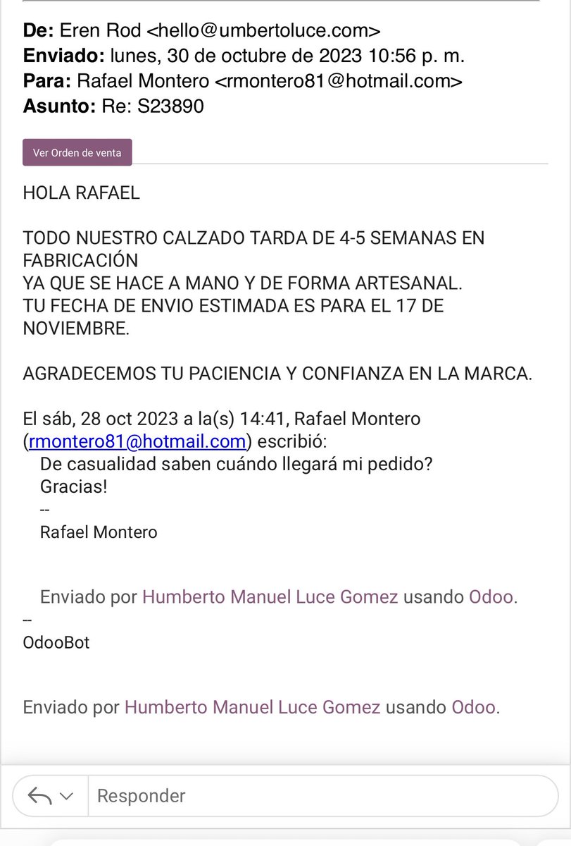 MonteroRafa1806's tweet image. Quiero denunciar un incumplimiento de servicio. Tras varios intentos; aún no recibo ni mi calzado, ni mi reembolso, ni mucho menos una respuesta a la falta de seriedad en las entregas. #fraude #umbertolucenocumple #profeco #cuidemonosentretodos
