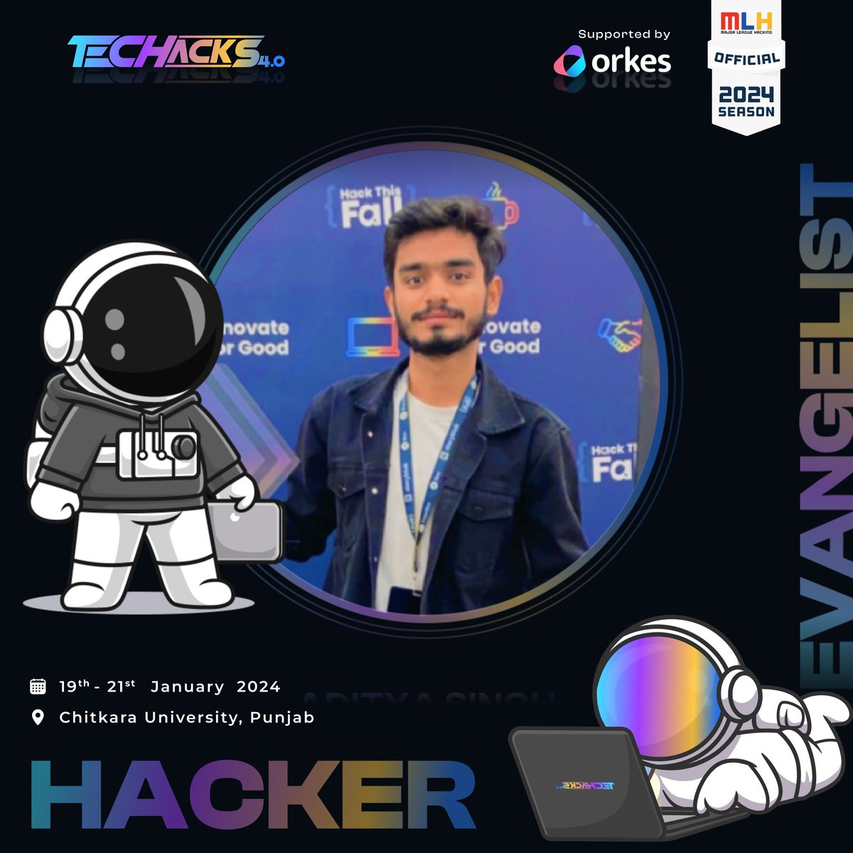 aadityastwt18's tweet image. Hey everyone! 🎉 I&apos;m thrilled to inform you that I&apos;ve been accepted as a Hacker for Techacks 4.0 with positive vibes and contributing to the hacker community in a BIG way! 🌟 Join me on this exciting adventure! 🚀#techacks4 #mlh #hackathon @techackscu #community @orkesio #github