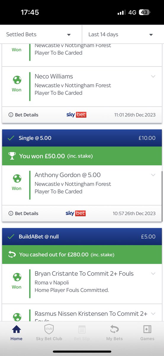 manytips's tweet photo. Card bets going nicely at the moment, so much luck seeing how Neco Williams came on with 20 mins to go and gets booked to land the double🤝 https://t.co/cHAYewxpkv