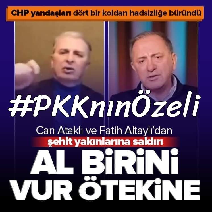 T€r●r örgütünün uzantılarıyla siyasette kolkola yürüyen Özgür Özel ve partisi, t€r●r örgütüyle arasına mesafe koyacağına aziz şehitlerimiz üzerinden kirli bir siyaset sergiliyor. 

Yazıklar olsun.

#PKKnınÖzeli