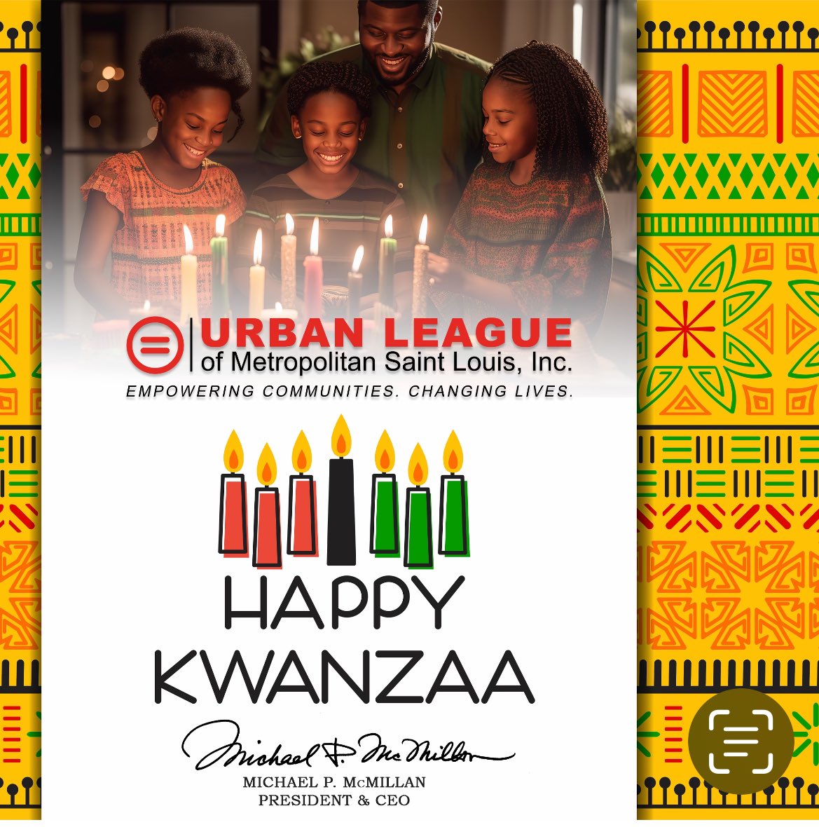 MMULSTL's tweet photo. Happy Kwanzaa from your friends at the Urban League - ULSTL! May we all dedicate ourselves to living the Seven Principles this week and ALL year long to make a difference for the community and be better versions of ourselves! #ULSTL #Kwanzaa #UrbanLeague #SevenPrinciples https://t.co/MQjwzF1hAk