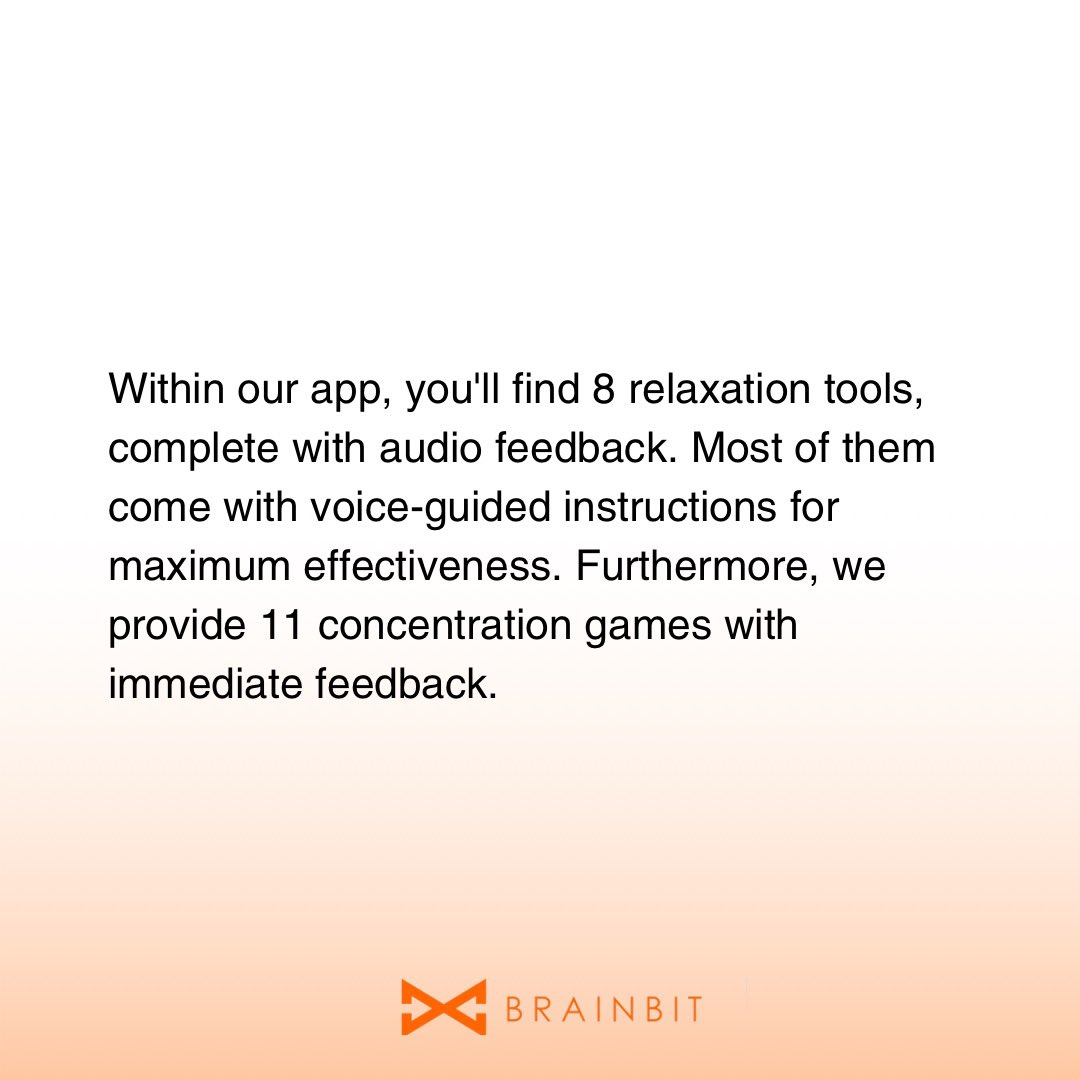 BrainBitInc's tweet photo. Are you ready to take control of your mental well-being? 
Our neurofeedback app offers 38 tools, all conveniently accessible on your smartphone. https://t.co/t8bBywbnak