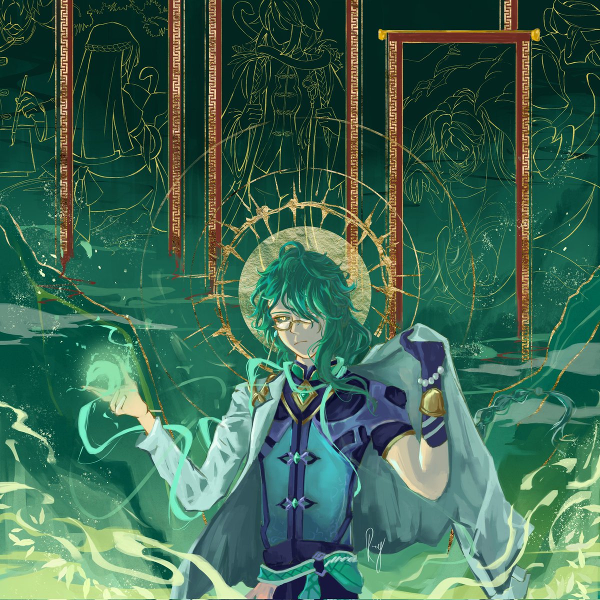 _rey384_'s tweet photo. Sanctus de Medicina 
.
.
#illustration #baizhu #Genshinlmpact #原神 https://t.co/ymplH504bh
