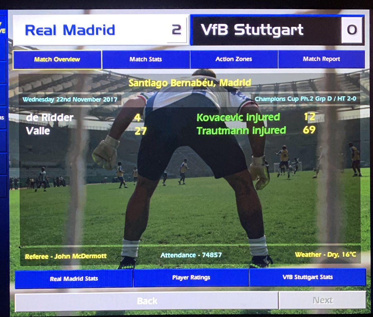 appleshampoo182's tweet photo. ‘Goals, clean sheets &amp; we’re firing on all cylinders ‘anyone fancy karaoke tonight?’ I shout in the post match Stuttgart dressing room. No one takes me up on the offer so I pretend I’m joking…it’s lonely at the top’ #cm0102 https://t.co/HGLfGd2sq7