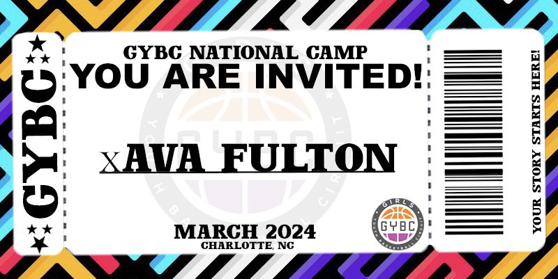 Class of 2029 Christ Our King-Stella Maris School (SC) Ava Fulton has been INVITED to the GYBC National Camp.