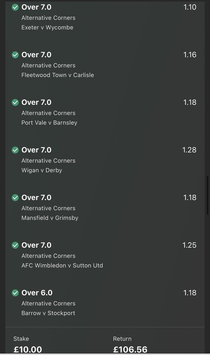 manytips's tweet photo. 13 Fold Corner bet at 10/1 landed earlier https://t.co/QuHLqLT34E