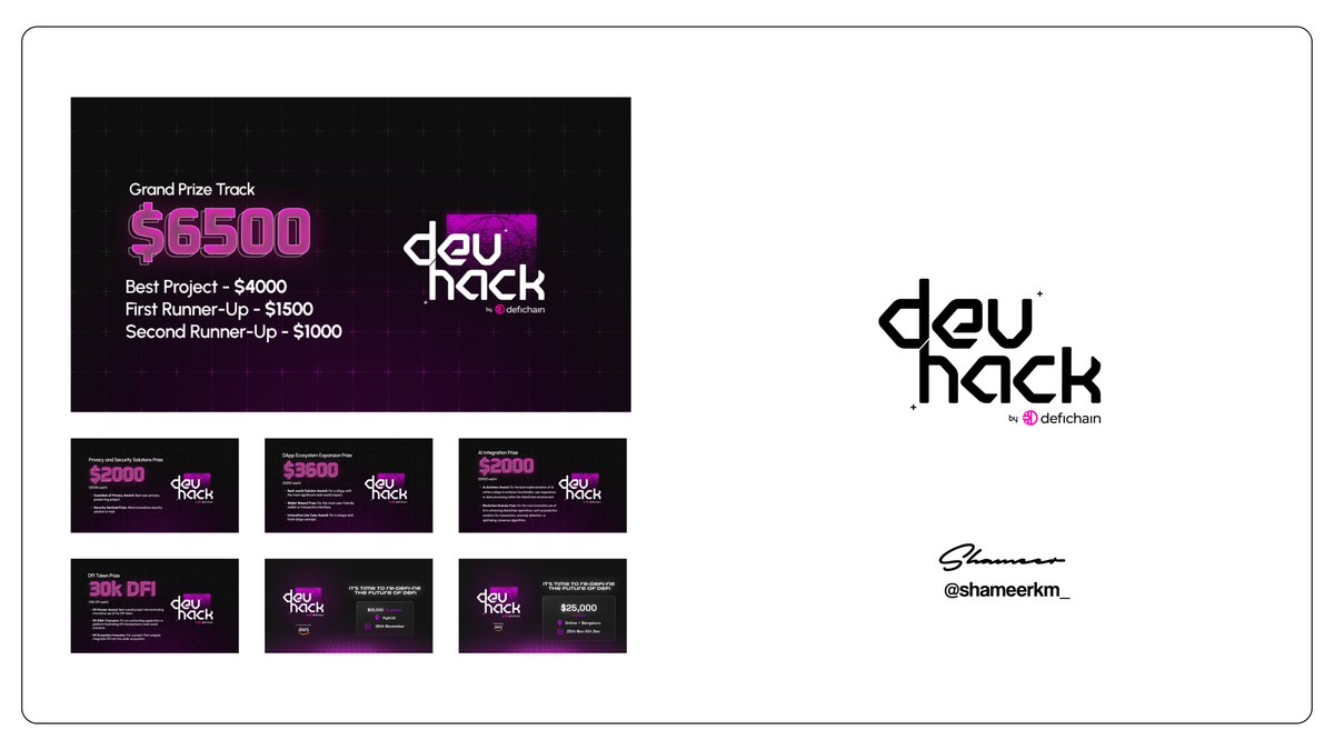 shameerkm_'s tweet photo. Happy to share my work for #Devhack by
@defichain, was great working with
@crowwdlabs on the design for DevHack 2023 #GraphicDesign #design #eventcampaign (1/2) https://t.co/ae8LoQXkQf