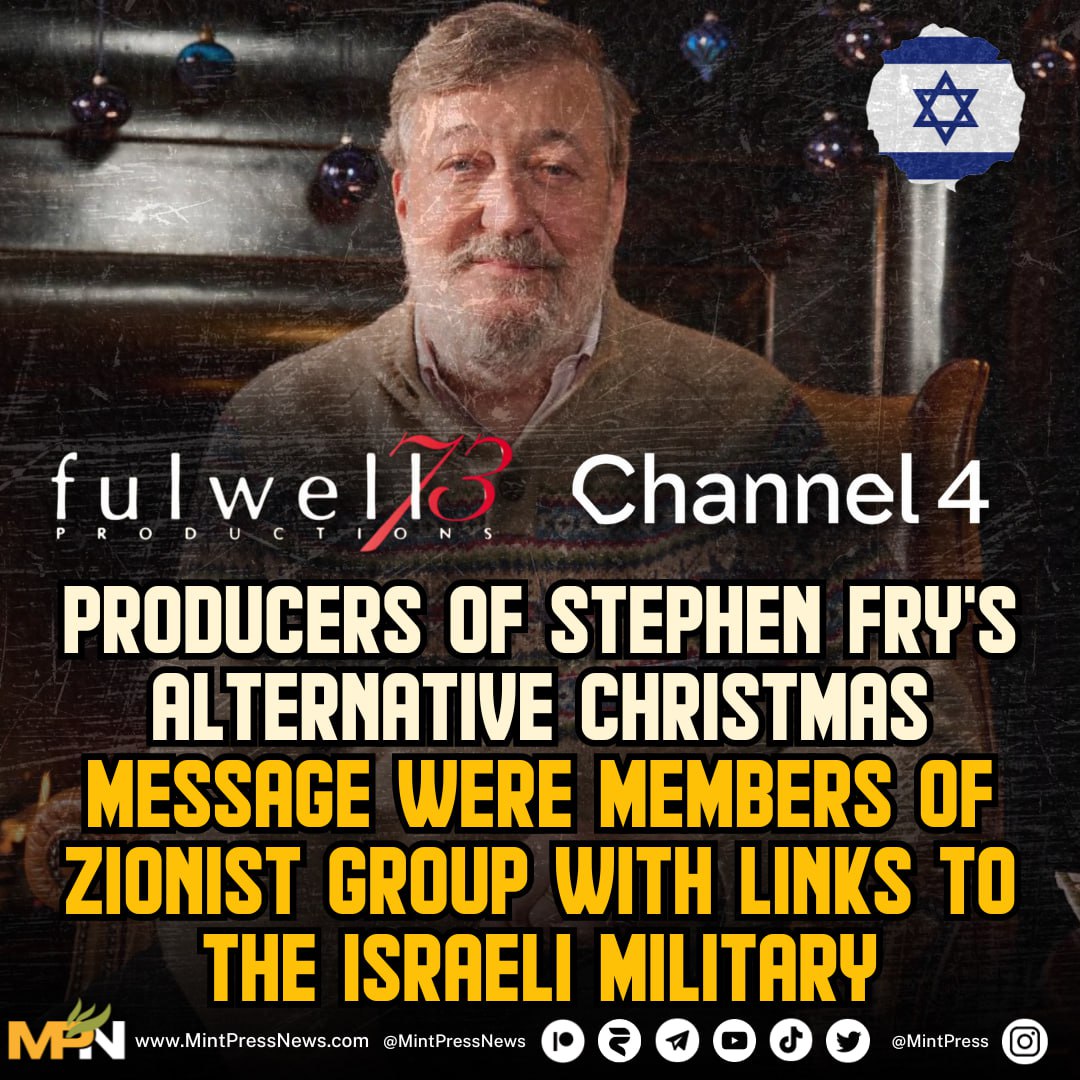 The producers of Stephen Fry's controversial Christmas message were members of a Zionist youth group that funnels members into the Israeli military. Fulwell73 was founded by Leo Pearlman, Benjamin Turner, Gabe Turner, and Ben Winston. All of whom were members of the Zionist…