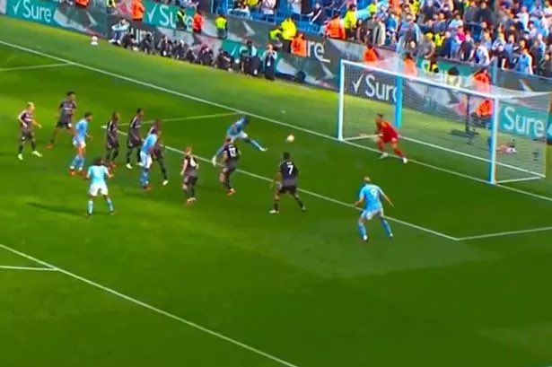 IraolasRedz's tweet photo. Man City &amp; Liverpool both score goals with players standing in offside positions.

Have a guess which goal was allowed? 

They don’t even try &amp; hide it anymore. https://t.co/zrLAgimhXz