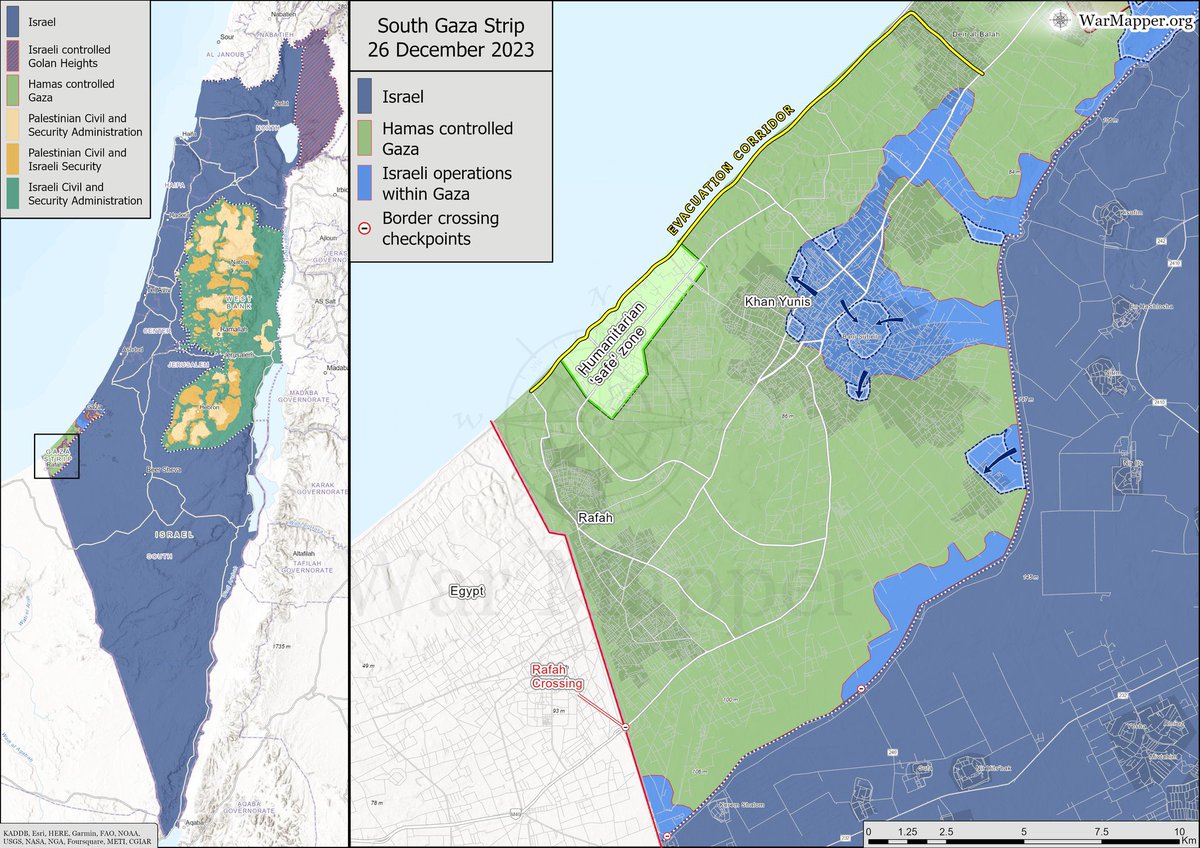 Osint613's tweet photo. #GazaMap Update:
Significant IDF progress in northern Gaza in the past week.
Northern Gaza about to fall.
IDF launched a 2-3 week operation in Bureij, preceded by an evacuation warning.
Advancements by Israel in the Khan Yunis area.
Via @War_Mapper https://t.co/2SmZz7Zdp8