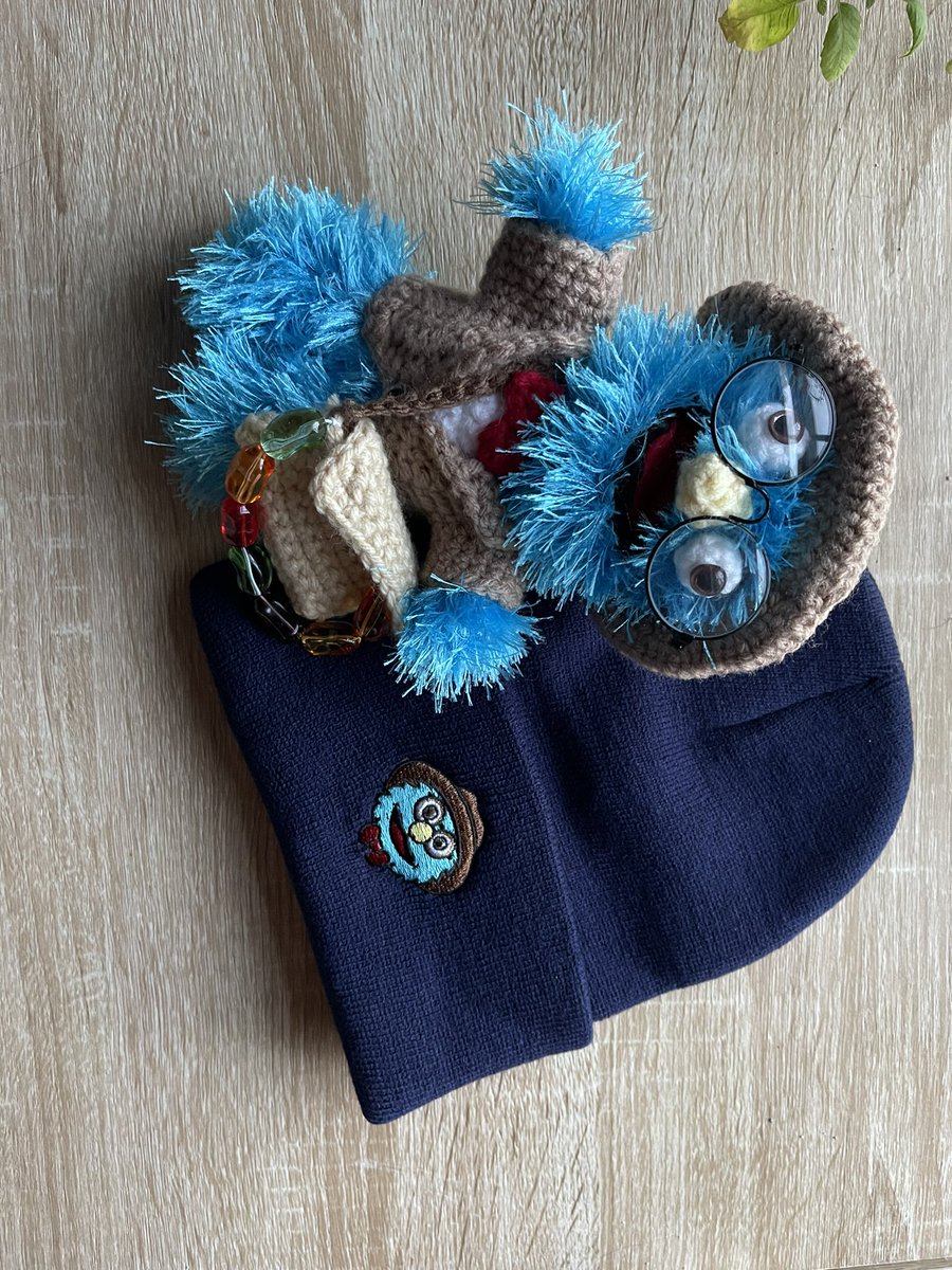 sadanimebae's tweet photo. 💙made a crochet professor from puppet history 💙🫘 #puppethistory https://t.co/4NH2Q8Qotv