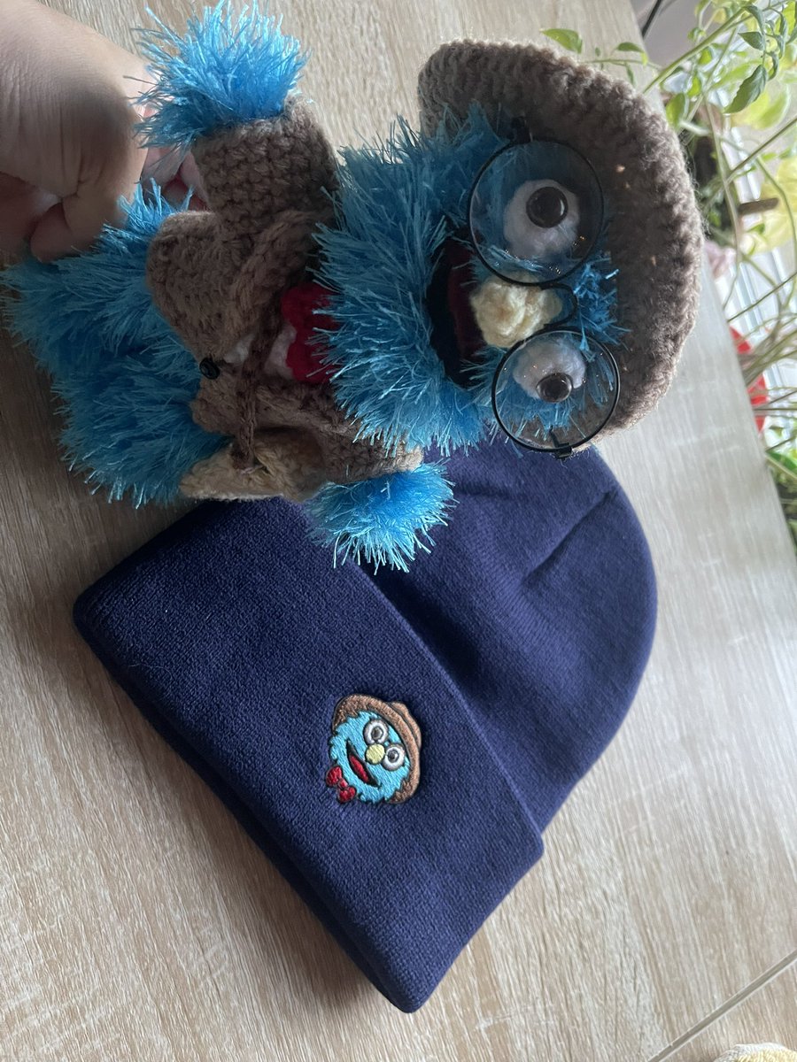 sadanimebae's tweet photo. 💙made a crochet professor from puppet history 💙🫘 #puppethistory https://t.co/4NH2Q8Qotv