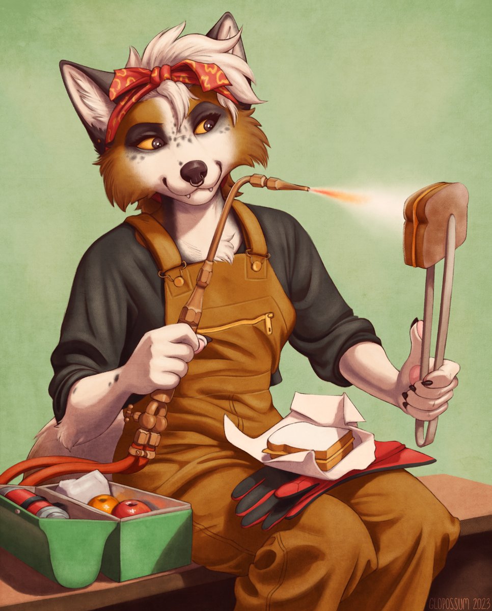 A Very Gender Christmas present for the always lovely <a href="/colfox_/">𝘾𝙤𝙡</a>!! 

Was shopping around for vintage funny animal goods for her when I realized... I can just make it myself. Got this printed on tin and everything :)