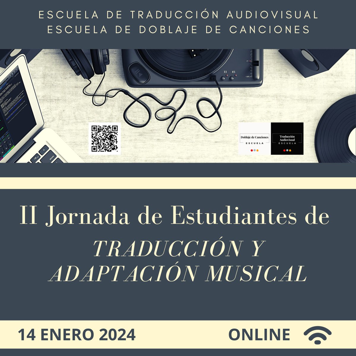 escuelatav's tweet photo. 🌟 II Jornada de Estudiantes de Traducción y Adaptación Musical
🗓️ 14 de enero a las 20:00
Si deseas seguir el encuentro, apúntate en el siguiente enlace:
https://t.co/UQPeZOnKKB
#traducción #traducciónmusical #adaptaciónmusical #songtranslation #broadway #lyrics #songlyrics https://t.co/n31DcigvwY