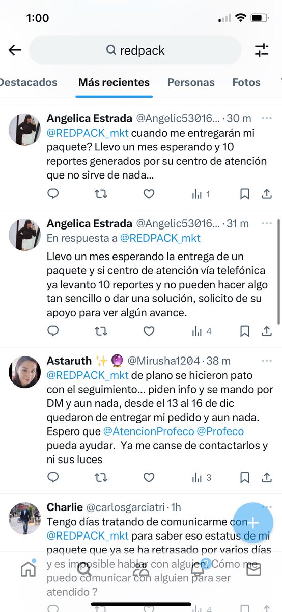 Ferhanan's tweet photo. @REDPACK_mkt Nooooo malisima muchos llevamos mas de 1 mes esperando paquetes y no hay manera de que alguien nos atienda los reposrtes vale. Para pura madre. https://t.co/5f5A9IcLUg