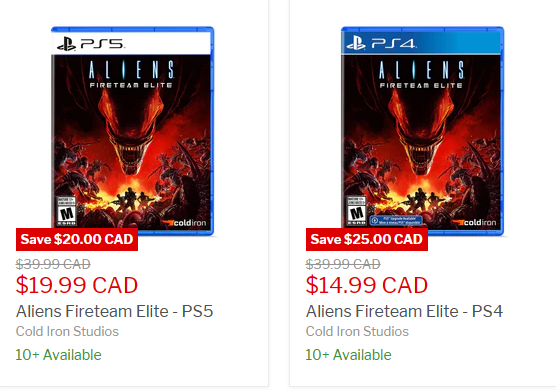 VideoGamesPlus_'s tweet photo. New #30thAnniv Sale Item!
Aliens FireTeam Elite for the #PS5 and #PS4 are on sale. Starting at $14.99 / 11.99 USD.
Aliens: https://t.co/AhoJM3fmUC
All Sales: https://t.co/erWkIZHoDr
Spend $80 / 60 USD to qualify for FREE SHIPPING!
#Aliens #aliensFireteam #PS5 #PlayStation5 #videogames #30thanniversary #boxingday #boxingdaysale #boxingdalesales #boxingday2023 #Playstation4
