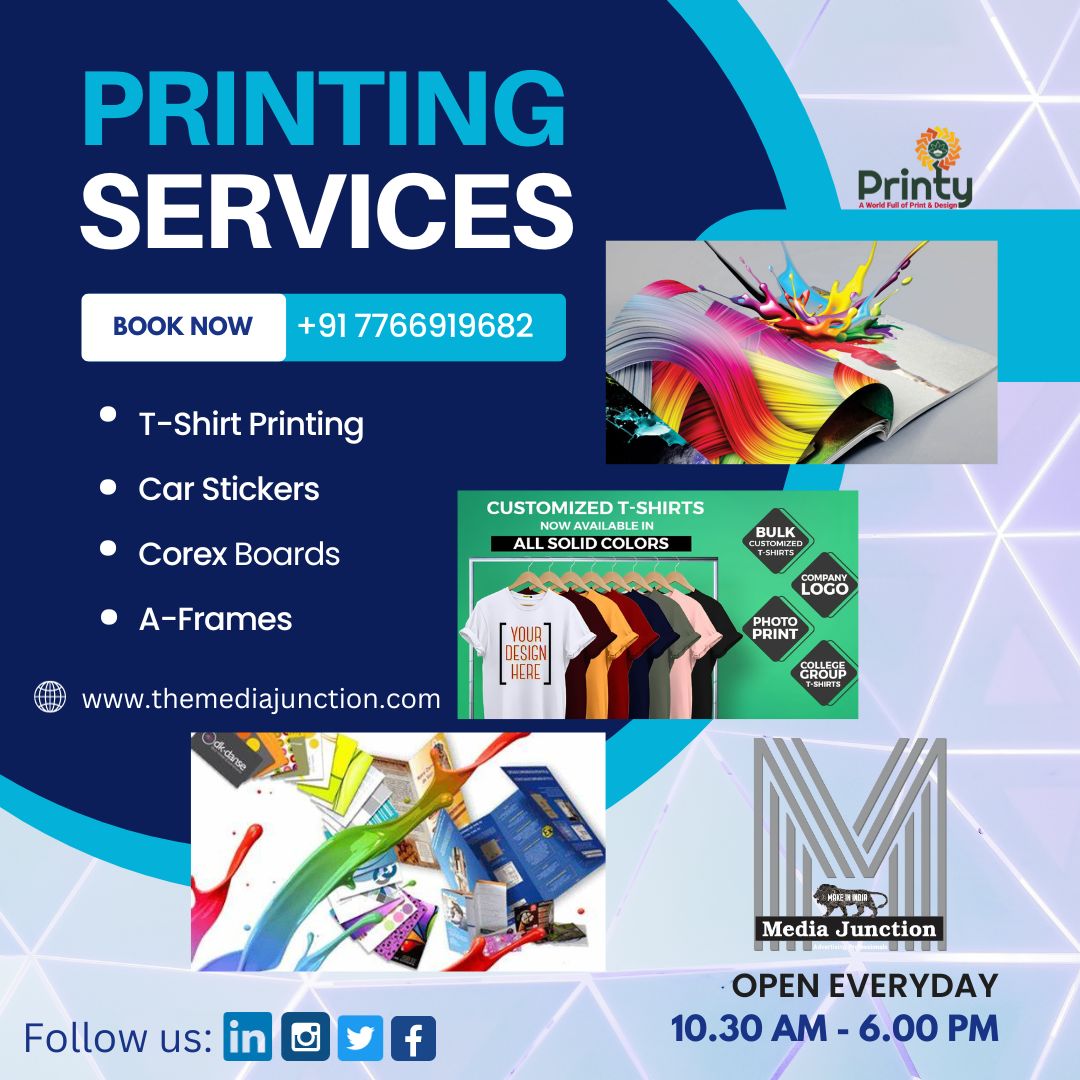 media_junction1's tweet photo. Apne style mein shine karo with our Modern T-Shirt Printing! 📷 The Media Junction lekar aaya hai aapke liye top-quality printing services.   https://t.co/8ETnySkWeQ 
#PatnaStylePrinting #CustomTeesPatna #PrintyWaleDesigns #FamilyTshirtsPatna #PatnaKePrints #FlexPrintingPatna https://t.co/a359Ngv8N7