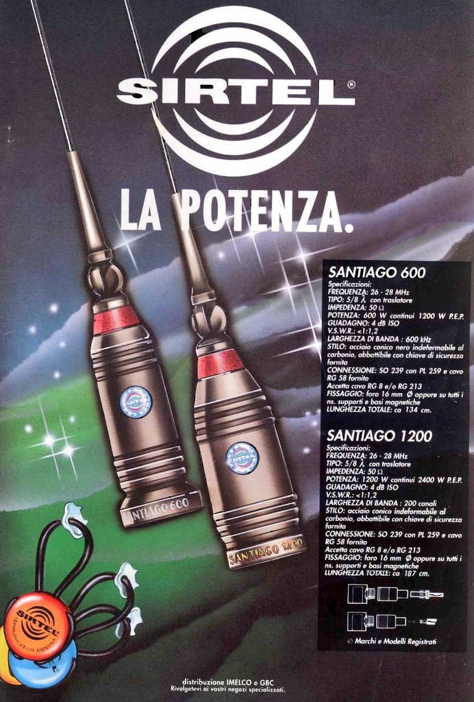 Sirtel Santiago 600/1200
CB Mobile Antennas