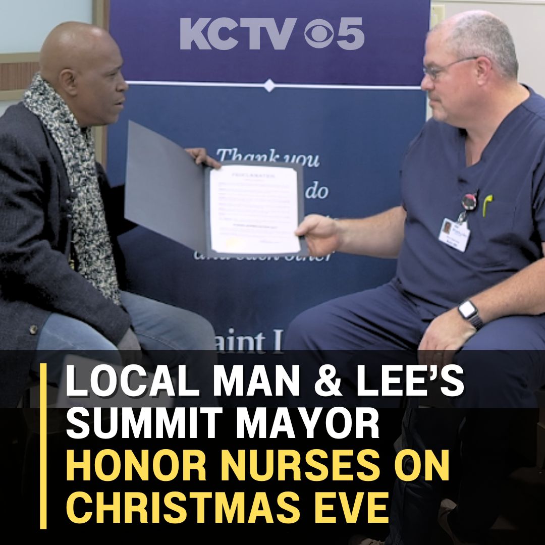 KCTV5's tweet photo. Not all professions get time off for the holidays, so one patient at St. Luke’s East decided to do something about it. FULL STORY >> https://t.co/hMnSb5EZAF https://t.co/A1GWfYciNr
