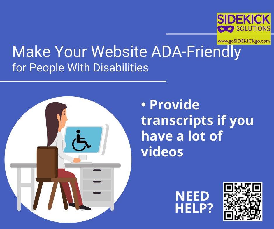 Having those transcripts also helps with SEO. #accessiblewebsites  #ADAcompliantwebsites