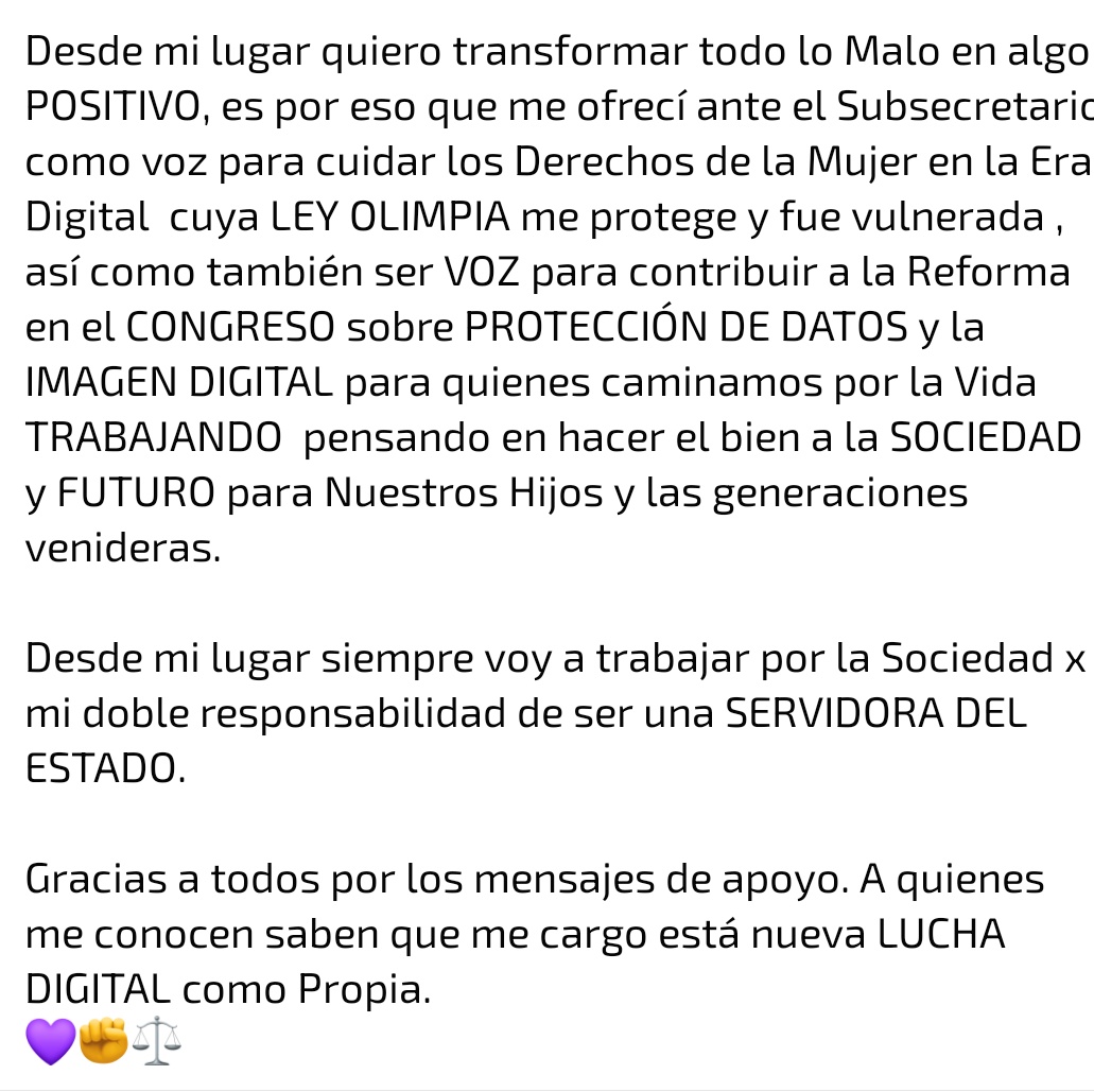 FlorRochaOk's tweet photo. Gracias al Sec. de Participación Ciudadana del Min. de Seguridad del @GobiernoTucuman, @JoseFarhatok por recibirme , y ponerse a disposición para erradicar la Violencia contra las Mujeres en las Redes Sociales y luchar por la reglamentar la PROTECCIÓN d la IMAGEN DIGITAL💜✊ https://t.co/wXW3Qh6JpK