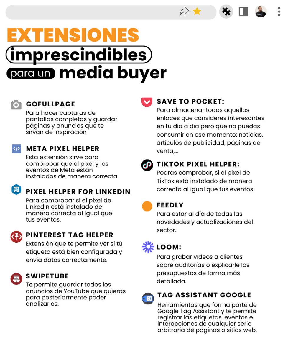 Extensiones imprescindibles para un media buyer 👇🏻