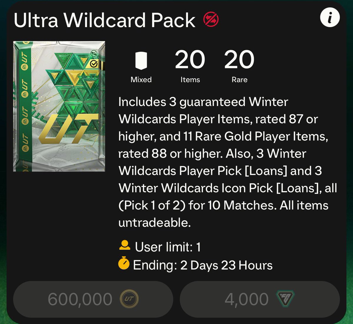 Kaylan_fut's tweet photo. Another Christmas Giveaway!?🎅

To enter: 

Follow @NXH_Greg + @Kaylan_fut ☑️
Like + RT this tweet☑️

One person will get to open this 600k pack. Winner picked in 24 hours.🫶 https://t.co/Yo6tH870vx