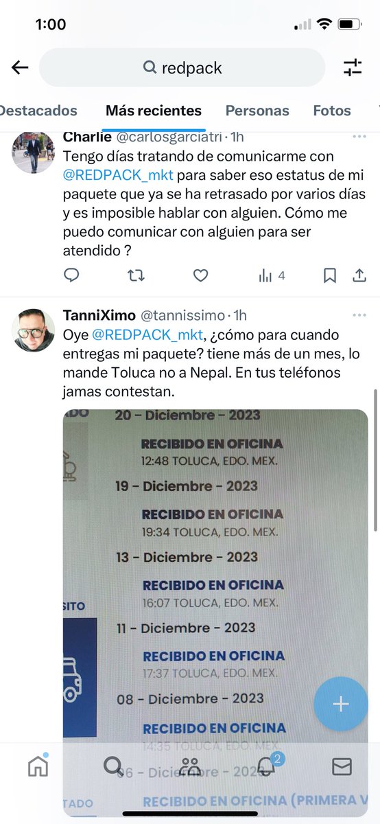 Ferhanan's tweet photo. @REDPACK_mkt Nooooo!! No confíen llevamos mas de 2,000 con falta de paqueteria robada por estos mismos y que no se quieren hacer responsables . Nos estamos juntando estas personas para demandar e ir con profeco. https://t.co/v3QF0pgpqI