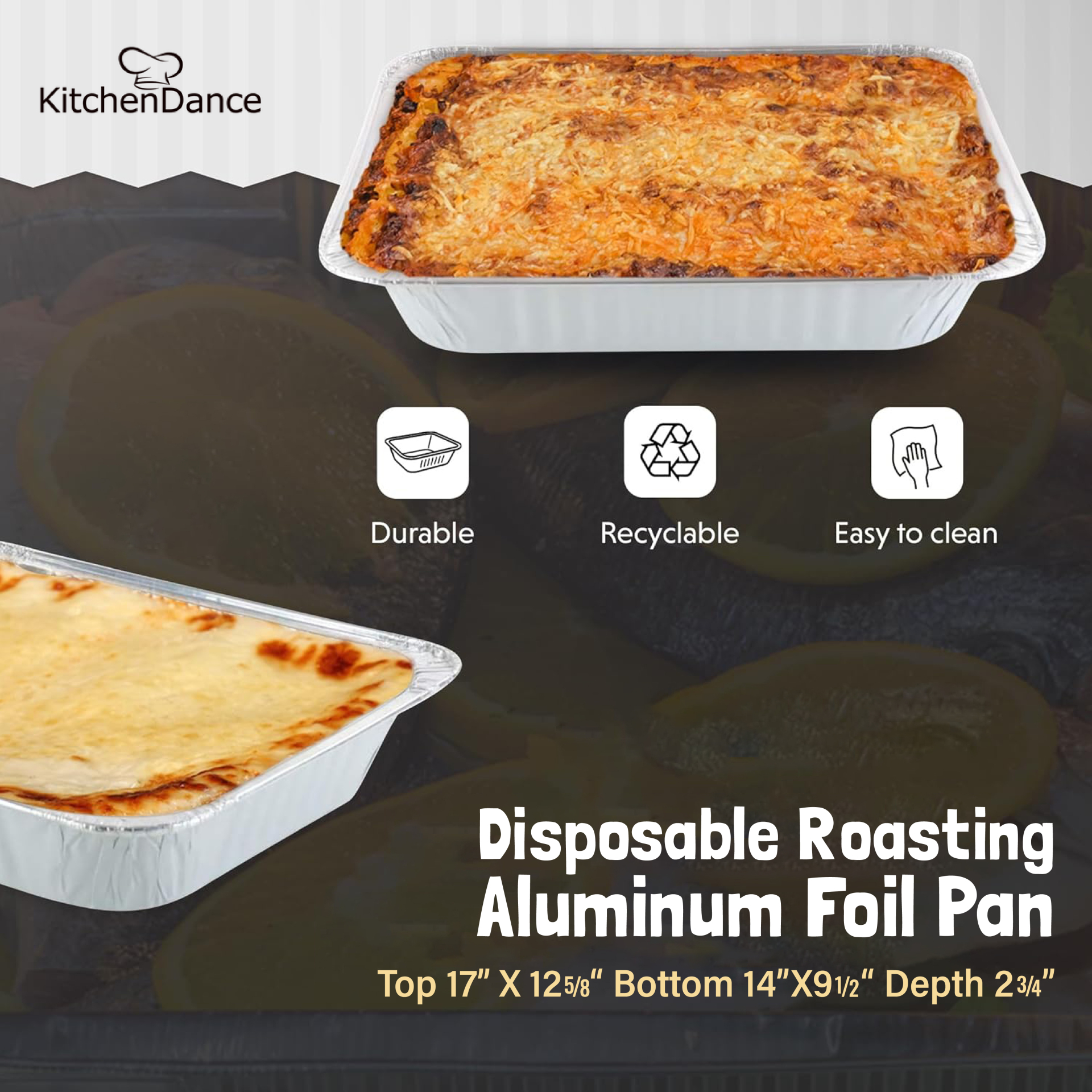 KitchenDance Disposable Aluminum Foil Tart Pan with Lid - 5