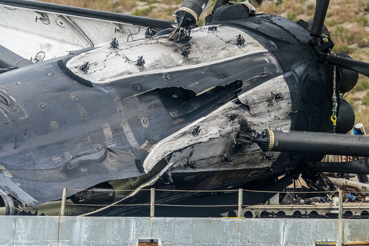 johnkrausphotos's tweet photo. JRTI and the remnants of Falcon 9 B1058 have returned to Port Canaveral.

The booster tipped over in rough seas following its 19th landing after completing a historic run of human spaceflight and satellite deployment missions, starting with the Demo-2 launch in May 2020. https://t.co/hBNv8qy6pn